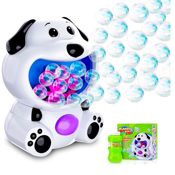 New Bubble Machine Toy Kids Dog Bubble Maker Blower with 4oz Bubble Solution NIB - Picture 3 of 11